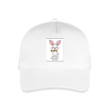 Own Your Voice: Karottenliebender Kaninchen Design - Kinder Bio Basecap - Weiß - Vorne