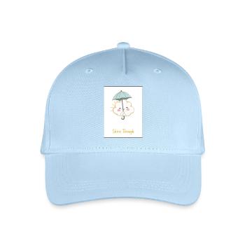 Sweet Cloud with Umbrella – Shine Through Design! - Organic Kids’ Baseball Cap - light blue - Front