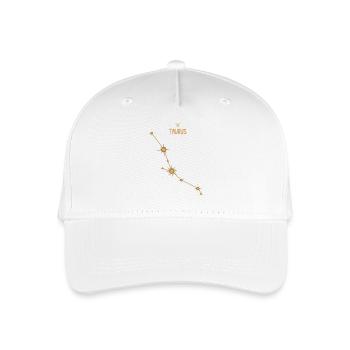 Taurus Zodiac Sign Star Constellation Golden Tones - Organic Kids’ Baseball Cap - white - Front