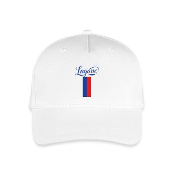 Lugano Stadtflagge Stilvoll Design - Kinder Bio Basecap - Weiß - Vorne