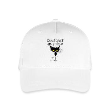 Grimmige Katze - Grinsekatze war gestern - Kinder Bio Basecap - Weiß - Vorne