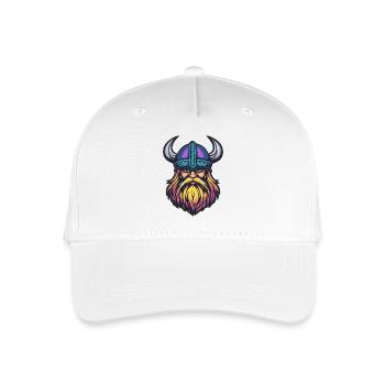 Wikinger Helm - Kinder Bio Basecap - Weiß - Vorne