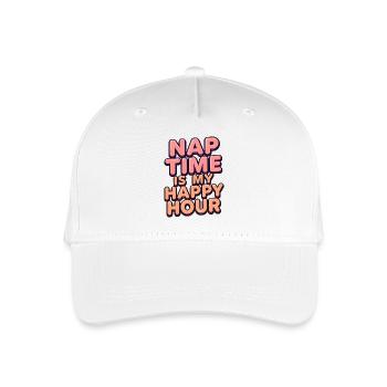 Nap Time Is My Happy Hour Funny Quote - Organic Kids’ Baseball Cap - white - Front