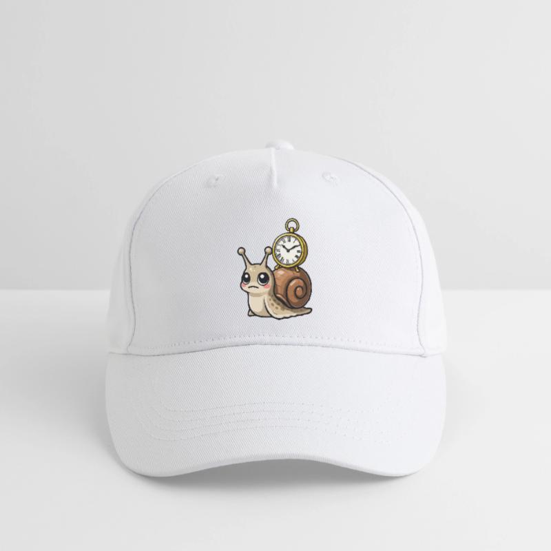Snail with clock on shell Organic Kids’ Baseball Cap