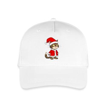 Katze Weihnachten grimmig lustig - Kinder Bio Basecap - Weiß - Vorne