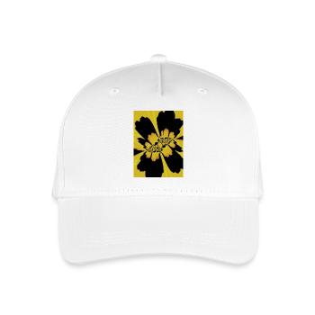Yellow Black Flower - Organic Kids’ Baseball Cap - white - Front