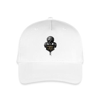 Skull with Dumbbell: Pump Hard - Organic Kids’ Baseball Cap - white - Front