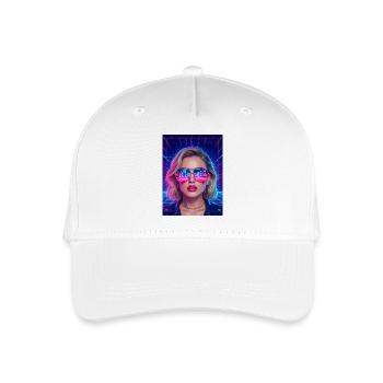 Retro Future Girl – Neon-Achtziger-Porträt - Kinder Bio Basecap - Weiß - Vorne