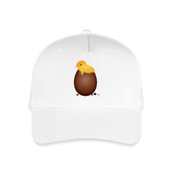 Chocolate Easter Egg with Cute Chick - Organic Kids’ Baseball Cap - white - Front