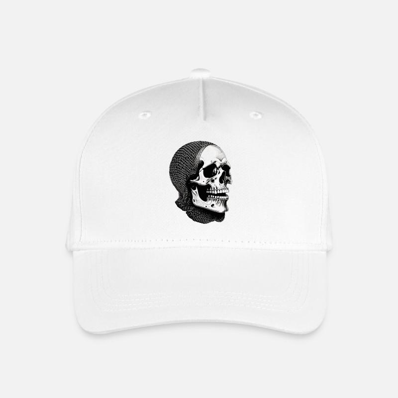Crâne dans une écharpe en filet - Casquette de baseball bio Enfant - blanc