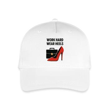Business Babe: Work Hard Wear Heels - Kinder Bio Basecap - Weiß - Vorne