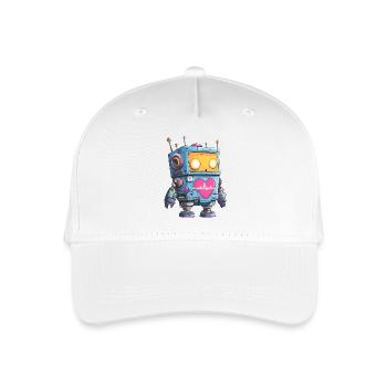 Herzroboter Neon Herz Beat - Kinder Bio Basecap - Weiß - Vorne