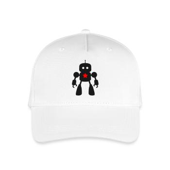 Roboter mit Stern KI Sci-Fi Nerd - Kinder Bio Basecap - Weiß - Vorne