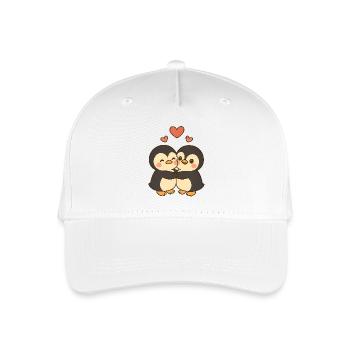 Penguin Couple Love - Organic Kids’ Baseball Cap - white - Front