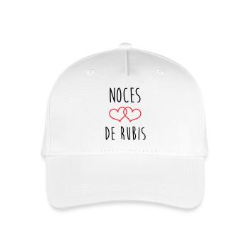Rubinhochzeit – 35 Jahre Ehe - Kinder Bio Basecap - Weiß - Vorne