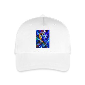 Neon Owl in Psychedelic Light - Organic Kids’ Baseball Cap - white - Front
