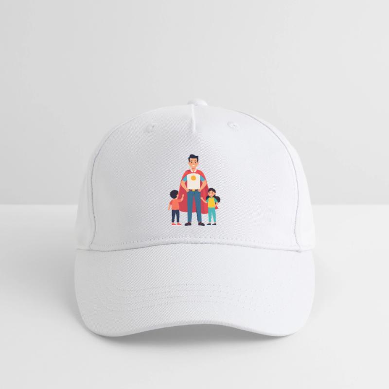 Erzieher Held oder Heldenvater mit Cape und Kinder Kinder Bio Basecap