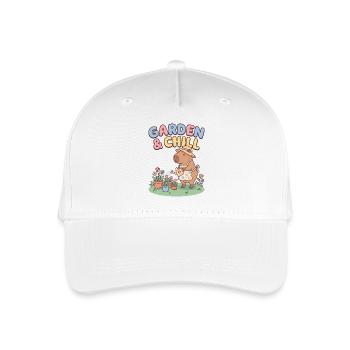 Garden & Chill Capybara Illustration - Organic Kids’ Baseball Cap - white - Front