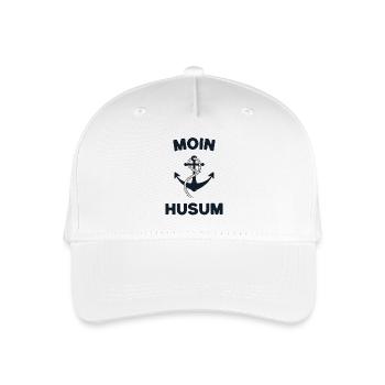 Moin Husum – Maritimes Anker-Design - Kinder Bio Basecap - Weiß - Vorne