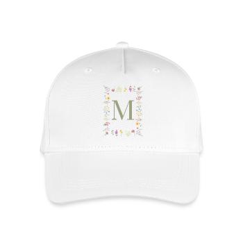 Monogramme floral initial M - Casquette de baseball bio Enfant - blanc - Devant