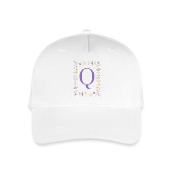 Monogramme « Q », initiales florales - Casquette de baseball bio Enfant - blanc - Devant