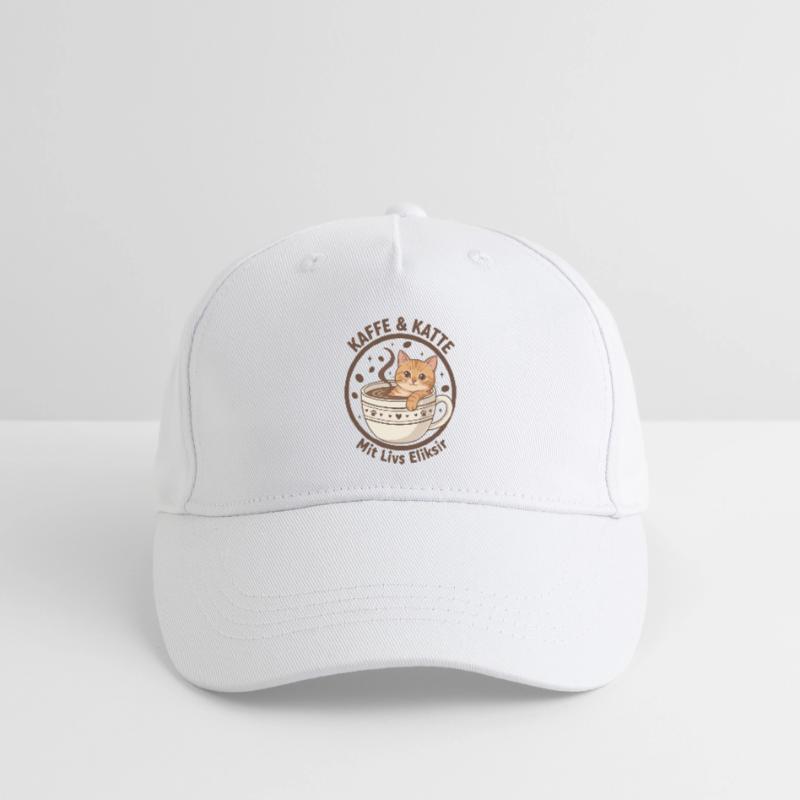 Chat au café en tasse : Élixir Ronron Casquette de baseball bio Enfant