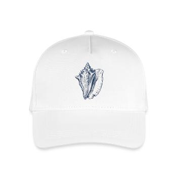 Sea Shell Illustration in Blue - Organic Kids’ Baseball Cap - white - Front