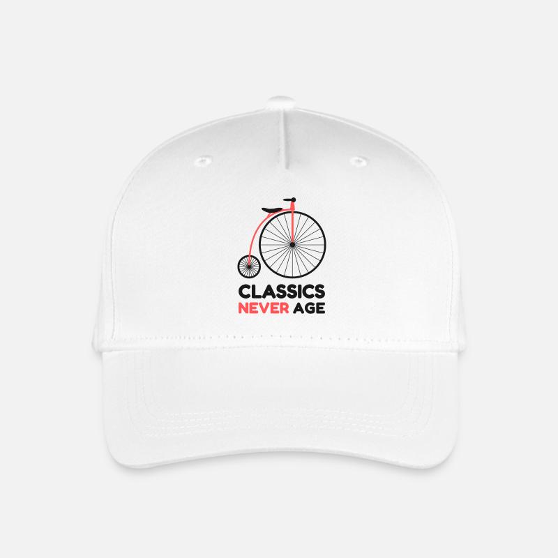 Classics Never Age Penny-Farthing Retro Cycling - Organic Kids’ Baseball Cap - white