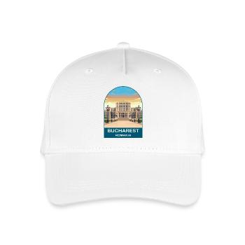 Bukarest Rumänien Vintage-Reiseplakat - Kinder Bio Basecap - Weiß - Vorne