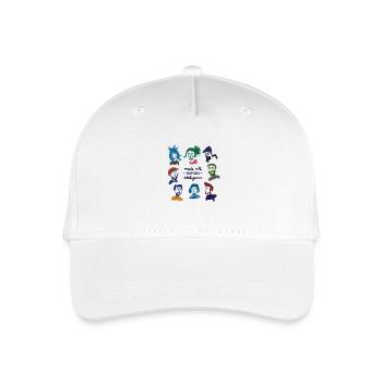 Bunte Köpfe – Menschliche Intelligenz - Kinder Bio Basecap - Weiß - Vorne