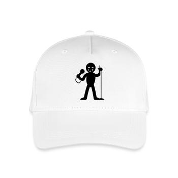 Sänger mit Mikrofon - Kinder Bio Basecap - Weiß - Vorne