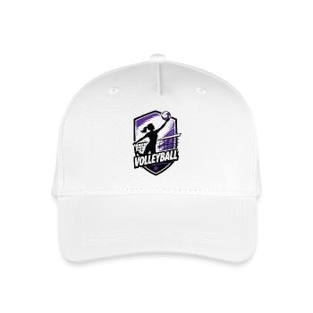 Volleyball Silhouette Violett - Kinder Bio Basecap - Weiß - Vorne