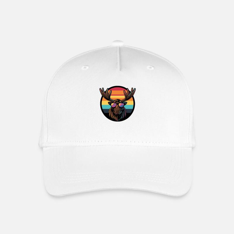Elch Comic Cool Sommer - Kinder Bio Basecap - Weiß