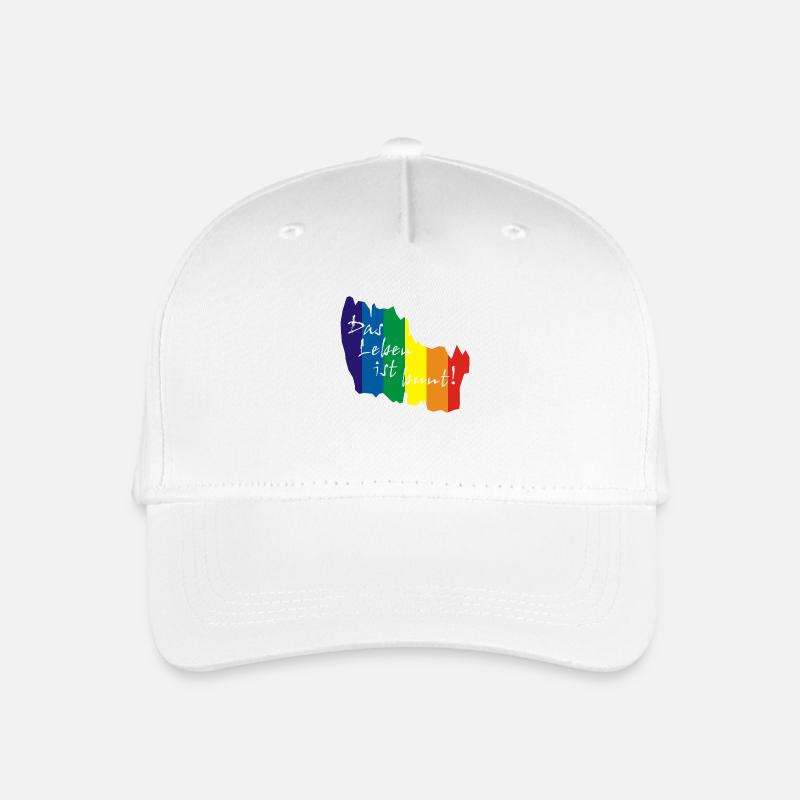 Das Leben ist bunt! - Kinder Bio Basecap - Weiß