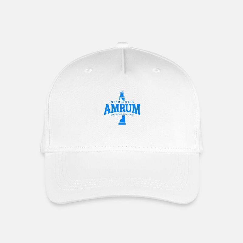 Amrum Nordsee ( blau ) - Kinder Bio Basecap - Weiß