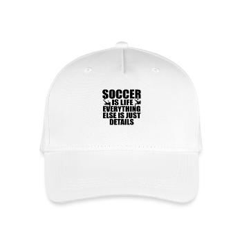 Fußball ist Leben, alles andere sind nur Details - Kinder Bio Basecap - Weiß - Vorne
