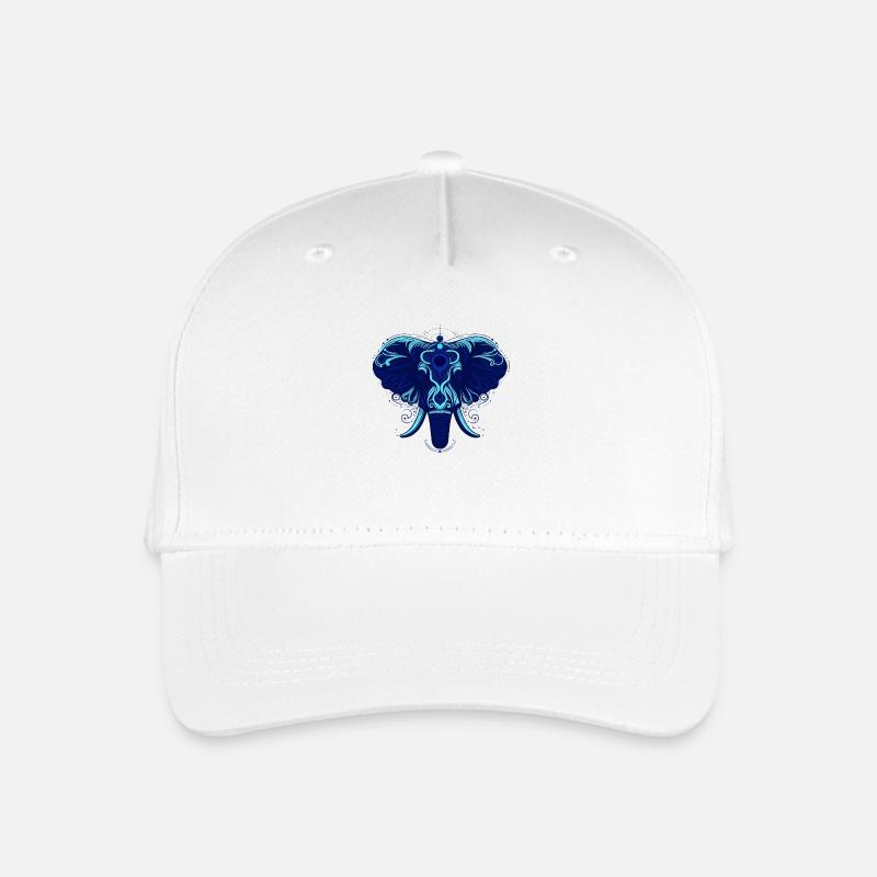 Tier Elefant Blau - Kinder Bio Basecap - Weiß