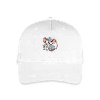 Mouse mother with child frolicking - Organic Kids’ Baseball Cap - white - Front