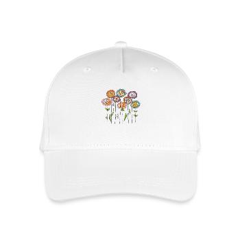 Blumen - Kinder Bio Basecap - Weiß - Vorne