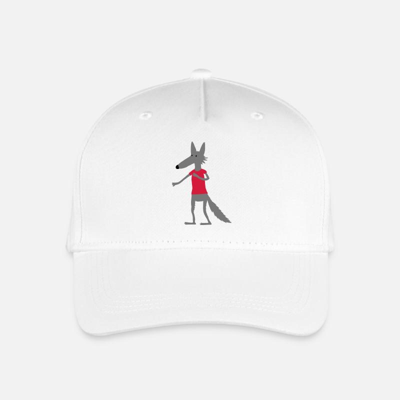 Wolf (Flexdruck) - Kinder Bio Basecap - Weiß