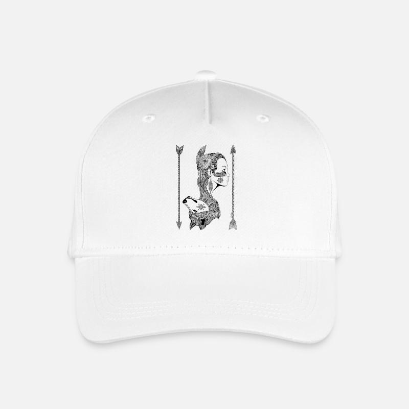Indienne et loup - Casquette de baseball bio Enfant - blanc
