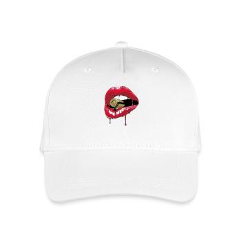 kiss mouth - Organic Kids’ Baseball Cap - white - Front