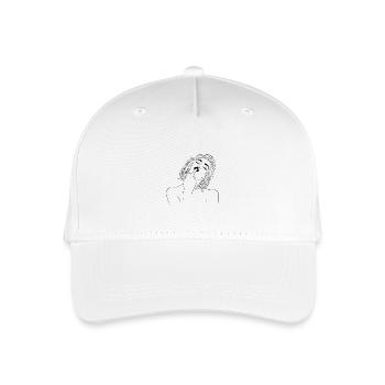 Middle Finger Girl Line Art Provocative Statement - Organic Kids’ Baseball Cap - white - Front