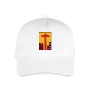70s UFO over city - Organic Kids’ Baseball Cap - white - Front