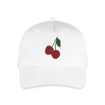 Cherries fabric - Organic Kids’ Baseball Cap - white - Front