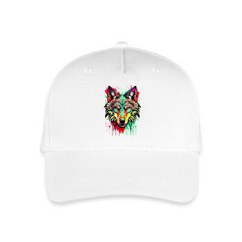 Loup coloré - Loup coloré - J’aime les loups - Casquette de baseball bio Enfant - blanc - Devant