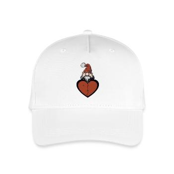 Waldbewohner Zwerg Herz Liebeskummer Liebe - Kinder Bio Basecap - Weiß - Vorne