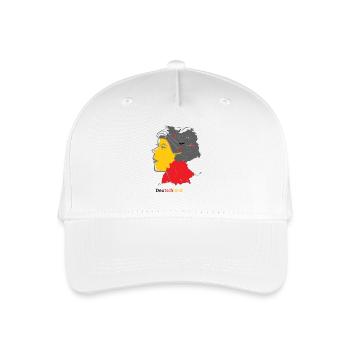 Deutscher Landkartenstil mit Nationalfarben - Kinder Bio Basecap - Weiß - Vorne