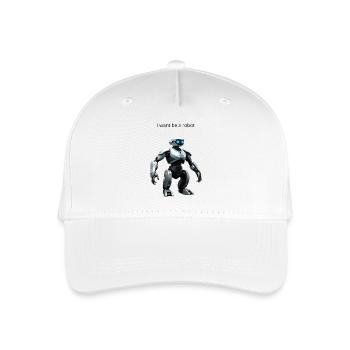Roboter - Kinder Bio Basecap - Weiß - Vorne