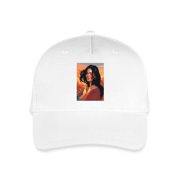 schwarze haarige schne Frau - Kinder Bio Basecap - Weiß - Vorne
